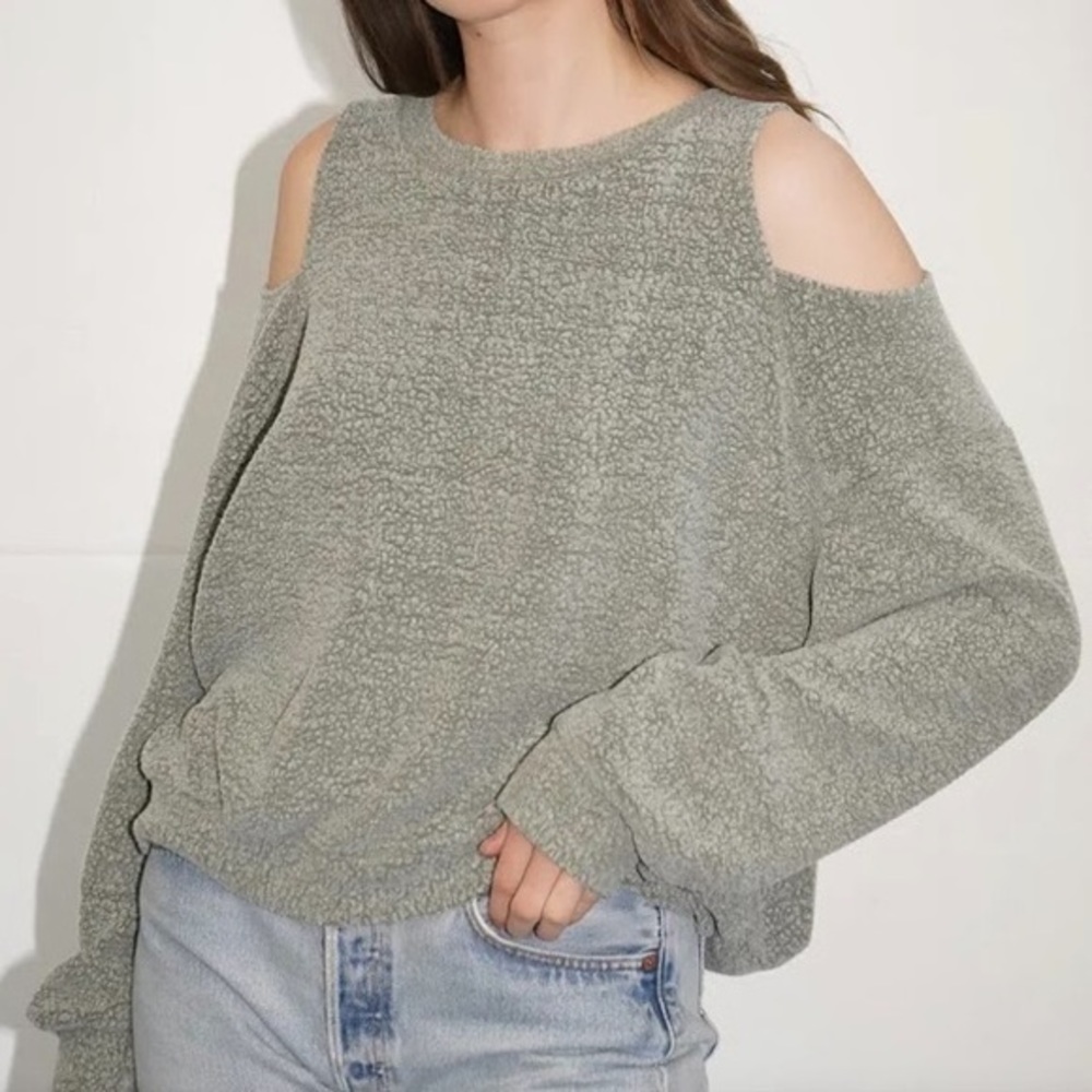 LNA‎ Embla Sherpa Sweatshirt in Elm Green XS - Picture 3 of 10